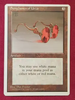 Magic The Gathering 4TH EDITION SUNGLASSES OF URZA artifact card MTG - Image 1