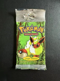 1999 Factory Sealed Pokemon Jungle Booster Pack Flareon Art Long Crimp English - Image 1