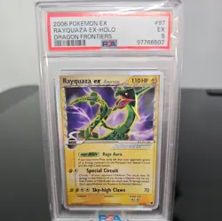 Rayquaza ex 97/101 Dragon Frontiers Holo Pokemon TCG Card PSA 5 EX - Image 1
