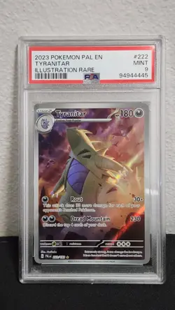 Pokemon Card Tyranitar 222/193 Paldea Evolved Illustration Rare PSA 9 Mint 2023 - Image 1