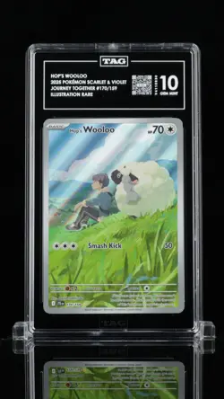 2025 Pokemon Journey Together Hop's Wooloo 170/159 Illustration Rare TAG 10 - Image 1