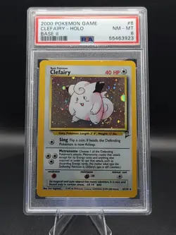 Clefairy 6/130 PSA 8 Unlimited Base Set 2 Pokemon TCG ** HOLO SWIRL ** - Image 1