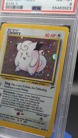 Clefairy 6/130 PSA 8 Unlimited Base Set 2 Pokemon TCG ** HOLO SWIRL ** - Image 2