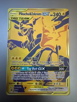 Pikachu & Zekrom GX SM248 Black Star Promo Sun And Moon Pokemon Card NM - Image 1