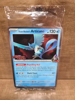 Pokemon TCG -Team Rocket's Articuno 051/182 Destined Rivals STAMP Best Buy Promo - Image 1