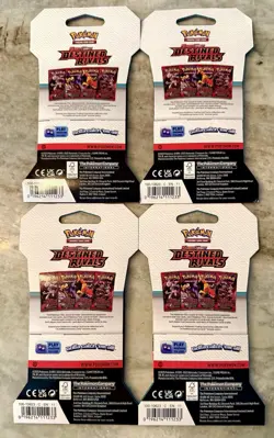 POKEMON DESTINED RIVALS Sleeved Packs Set of 4 (Full Art Set) New & Factory Seal - Image 2