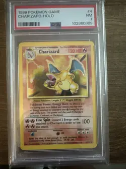 1999 Pokemon TCG Charizard Base Set Holo Rare PSA 7 - Image 3