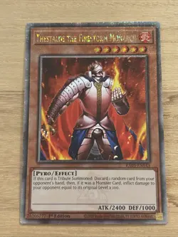Yu-Gi-Oh Thestalos The Firestorm Monarch Quarter Century Card RA03-EN143 - Image 1
