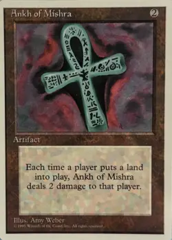 Vintage Magic The Gathering (MTG) : 4th Edition :Ankh of Mishra - Image 1
