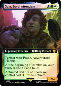 MTG SAM, LOYAL ATTENDANT FOIL EXTENDED ART Lord of the Rings NM - Image 1