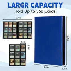 Trading Card Binder with strap 9 Pocket, Premium Leather Cards Album with 360... - Image 2