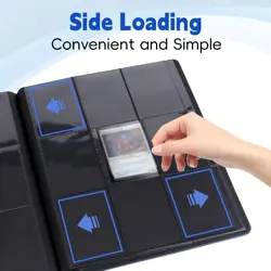 Trading Card Binder with strap 9 Pocket, Premium Leather Cards Album with 360... - Image 5