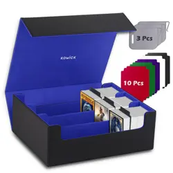 1800+ Card Deck Case - PU Leather MTG Storage Box Microfiber Lined Yugioh Str... - Image 1