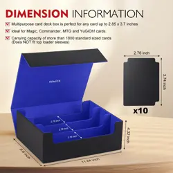 1800+ Card Deck Case - PU Leather MTG Storage Box Microfiber Lined Yugioh Str... - Image 3