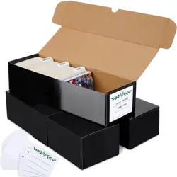 Trading Card Storage Box with Dividers, Cardboard Card Organizer Box for Base... - Image 1
