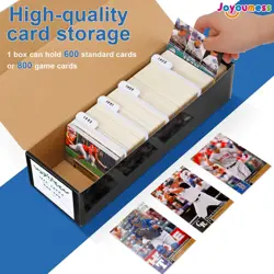 Trading Card Storage Box with Dividers, Cardboard Card Organizer Box for Base... - Image 2