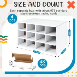 48 Pcs 32000+ Count Trading Card Storage Box Corrugated Cardboard Baseball Ca... - Image 2