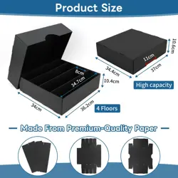 4 Pack Trading Card Storage Box, 3120 Count Card Storage Box Black Card Organ... - Image 4