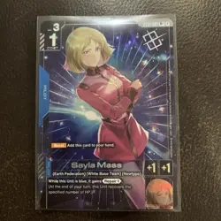 Sayla Mass G001-087 R+ Gundam TCG Winner Promo Foil + Bonus Tournament Pack Card - Image 1