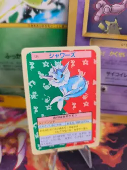 Pokemon Card Holo topsun 1995 blue back bandai japanese Vaporeon Aquana Exc- - Image 1