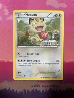 Pokemon Card Meowth Build A Bear Workshop 67/108 Near Mint - Image 1