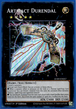 Yugioh! Artifact Durendal JUSH-EN057 (Super Rare) 1st Ed "Rank 5 Deck Support" - Image 1