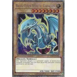 Yugioh Blue-Eyes White Dragon V1 RA04-EN108 Platinum Secret Rare 1st Edition - Image 1