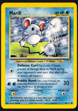 Marill 66/111 Neo Genesis Pokemon TCG Card MP - Image 1