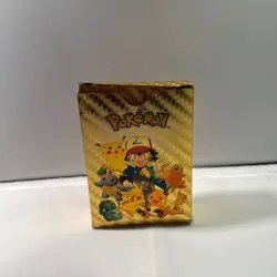 Pokemon Gold Foil Metal Cards Lot of 5 V, GX, VMAX, Collectible TCG Replica Set - Image 1