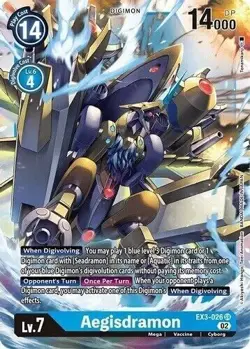 Aegisdramon EX3-026 SR - Digimon Card Game Draconic Roar - Image 1