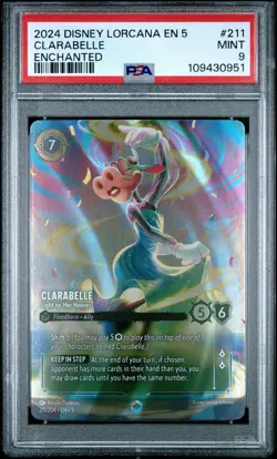2024 Disney Lorcana - Shimmering Skies Foil Enchanted Clarabelle #211 PSA 9 - Image 1