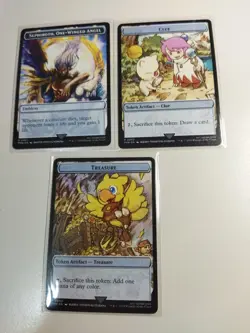 MTG English Metal Stainless Token Final Fantasy Complete Set of 3 APAC Promo NM - Image 1