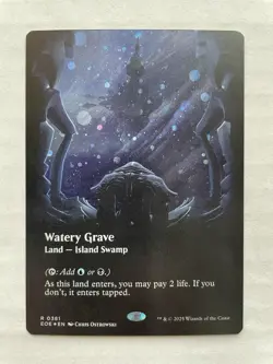 MTG Watery Grave BORDERLESS GALAXY FOIL 0381 EOE - Image 1