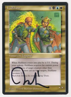 Signed Halfdane Proof LP Legends Artist Melissa A. Benson 1994 MTG Magic AP Rare - Image 1