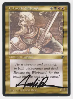 Signed Barktooth Warbeard Proof MP Legends Artist Andi Rusu 1994 MTG Magic AP! - Image 1