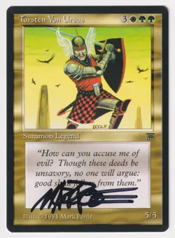 Signed Torsten Von Ursus Proof NM Legends Artist Mark Poole 1994 MTG Magic AP! - Image 1