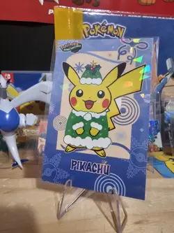 Pokemon Merry Christmas Card Database - Green Christmas Elf Pikachu - Image 3