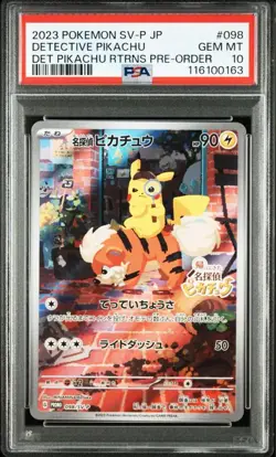 PSA 10 Pokemon Card Detective Pikachu 098/SV-P Nintendo Switch Promo Japanese.08 - Image 3