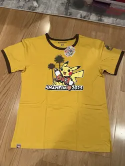 2025 Pokemon World Championships Yellow T-shirt Pikachu Large - Image 1