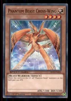 Yugioh Phantom Beast Cross-Wing #SBCB-EN044 Speed Duel: Battle City Box LP - Image 1