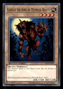 Yugioh Gazelle the King of Mythical Beasts #SBCBEN042 Speed Duel Battle City LP - Image 1