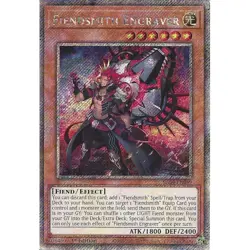 Yugioh Fiendsmith Engraver RA04-EN049 Platinum Secret Rare 1st Edition - Image 1