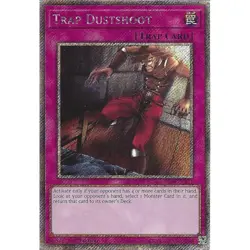 Yugioh Trap Dustshoot RA04-EN121 Platinum Secret Rare 1st Edition - Image 1