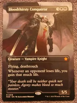 Bloodthirsty Conqueror (Borderless) MTG Foundations Mythic 318 NM - Image 1
