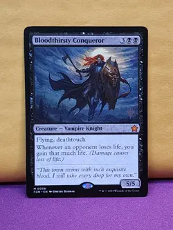 1x STAMPED PROMO Bloodthirsty Conqueror, NM, FDN, Magic: the Gathering, MtG - Image 1