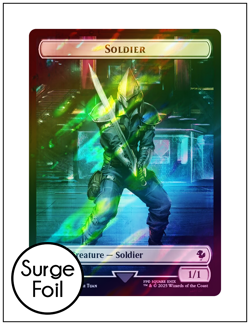 1x Soldier || Rebel Token, Surge Foil, Final Fantasy, Magic MTG NM - Image 1