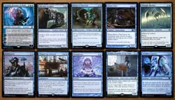 Set of 10 Blue Artifact Utility Cards *NM* (Magic EDH MTG) Affinity Thoughtcast - Image 1