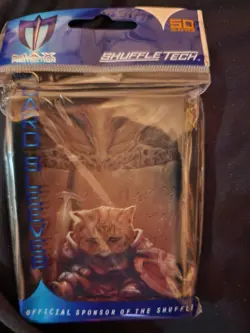 50 Shuffle Tech MTG Standard Card Sleeves Deck protector - Cat Warrior - Image 1