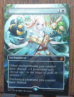 MTG Greater Auramancy - ANIME BORDERLESS - NM-Mint, Wilds Of Eldraine PACK FRESH - Image 1