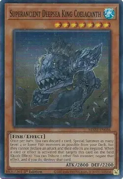 Superancient Deepsea King Coelacanth MAZE Super Rare Yugioh Maze of Memories - Image 1